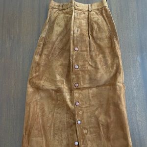 Vintage Leather Suede Skirt